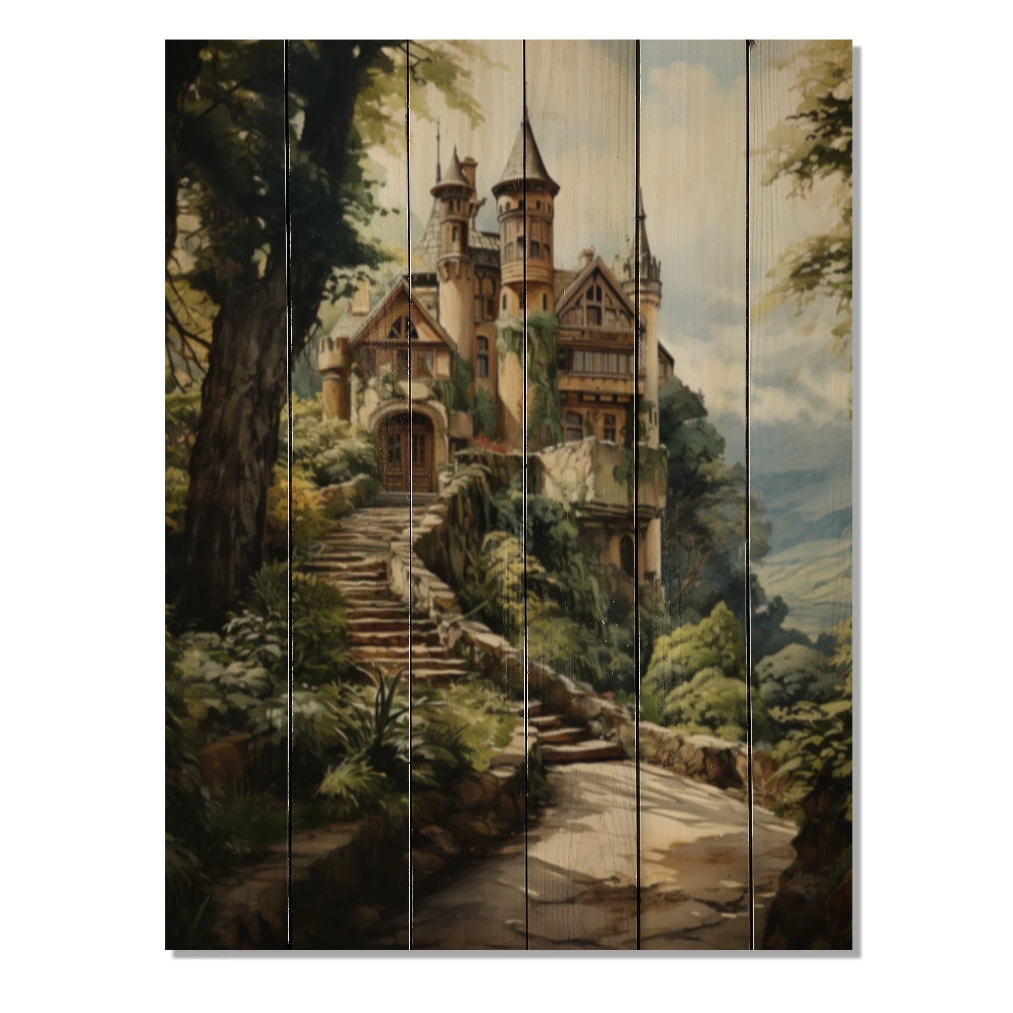 Rustic Wall Art Print on Natural Pine Wood X241