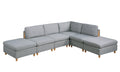 6 Pcs Modular Sofa Set Light Gray J8802