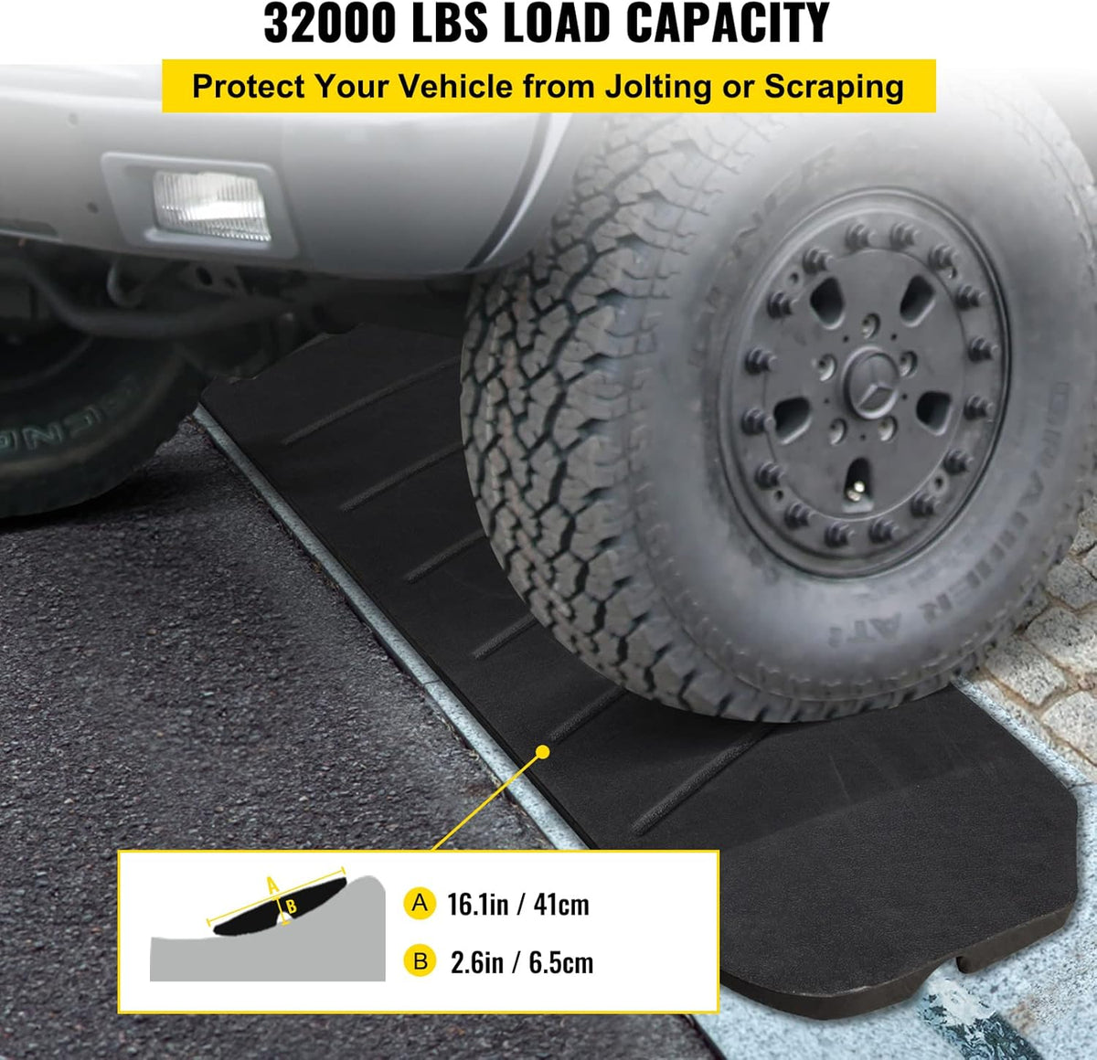 4 Pack Heavy Duty Rubber Curb Ramp Set L273103