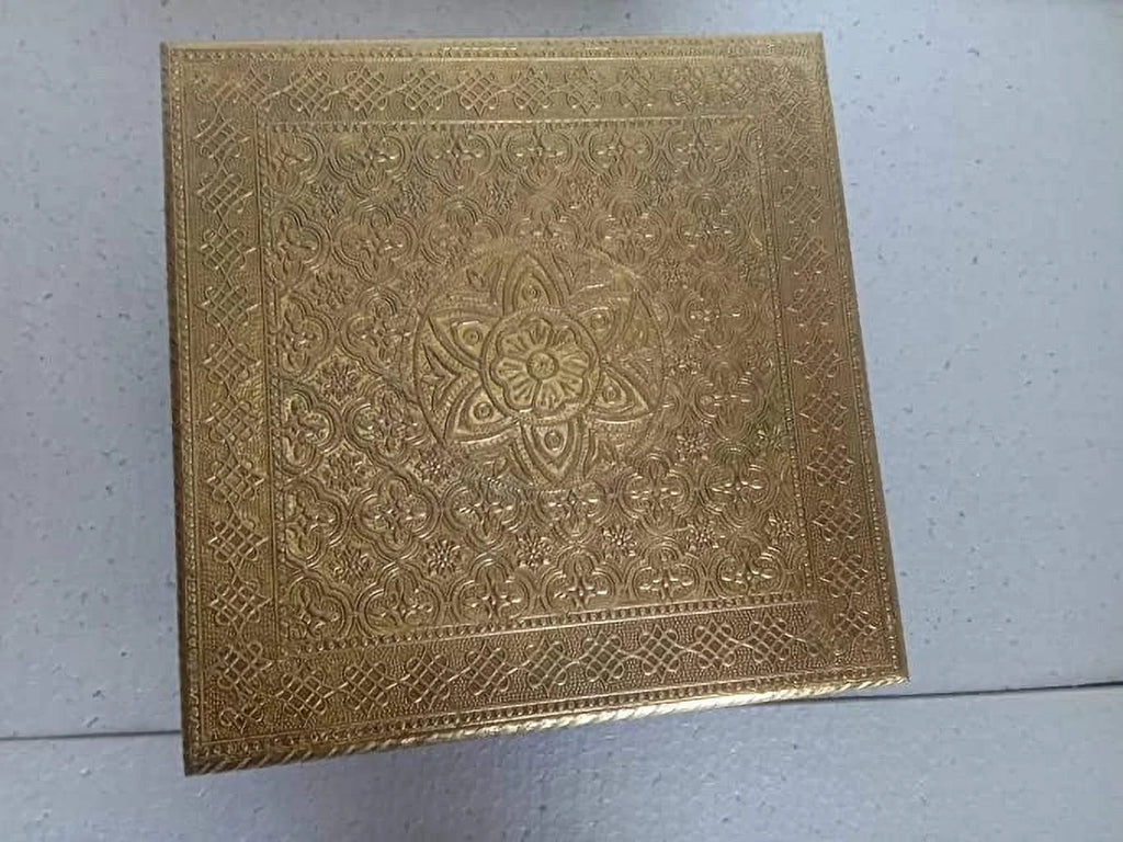 Brass and Wooden Indian Chowki Low Stool V209