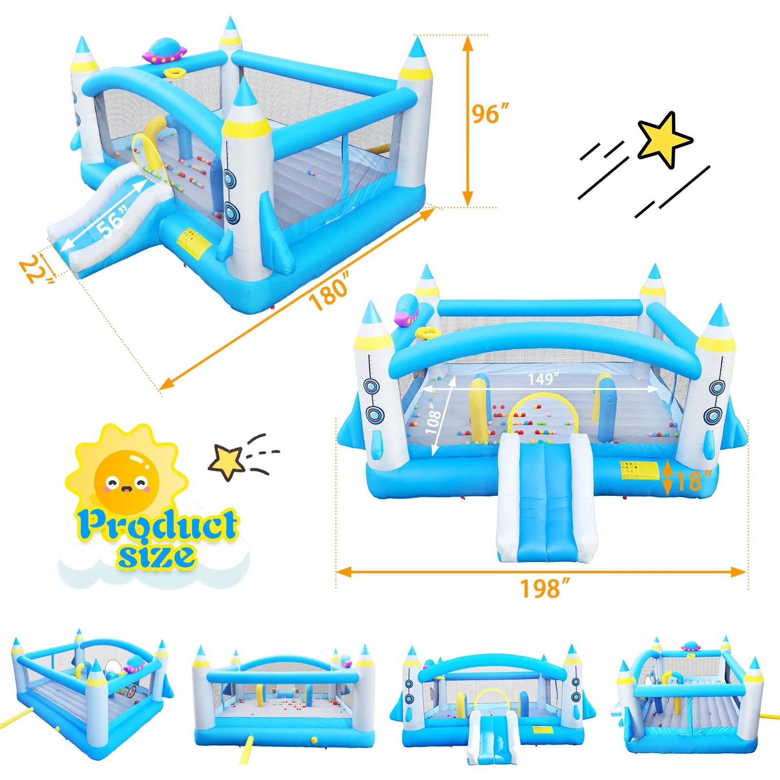 Inflatable Bouncer with Slide Jumping Castle E779