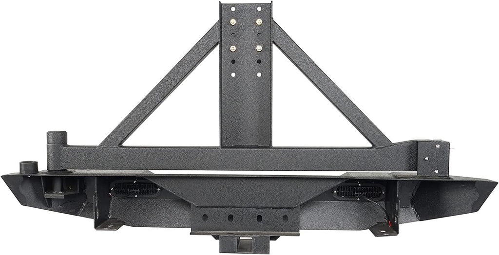 Solid Steel Rear Bumper with Spare Tire Carrier & LED Floodlights A916309