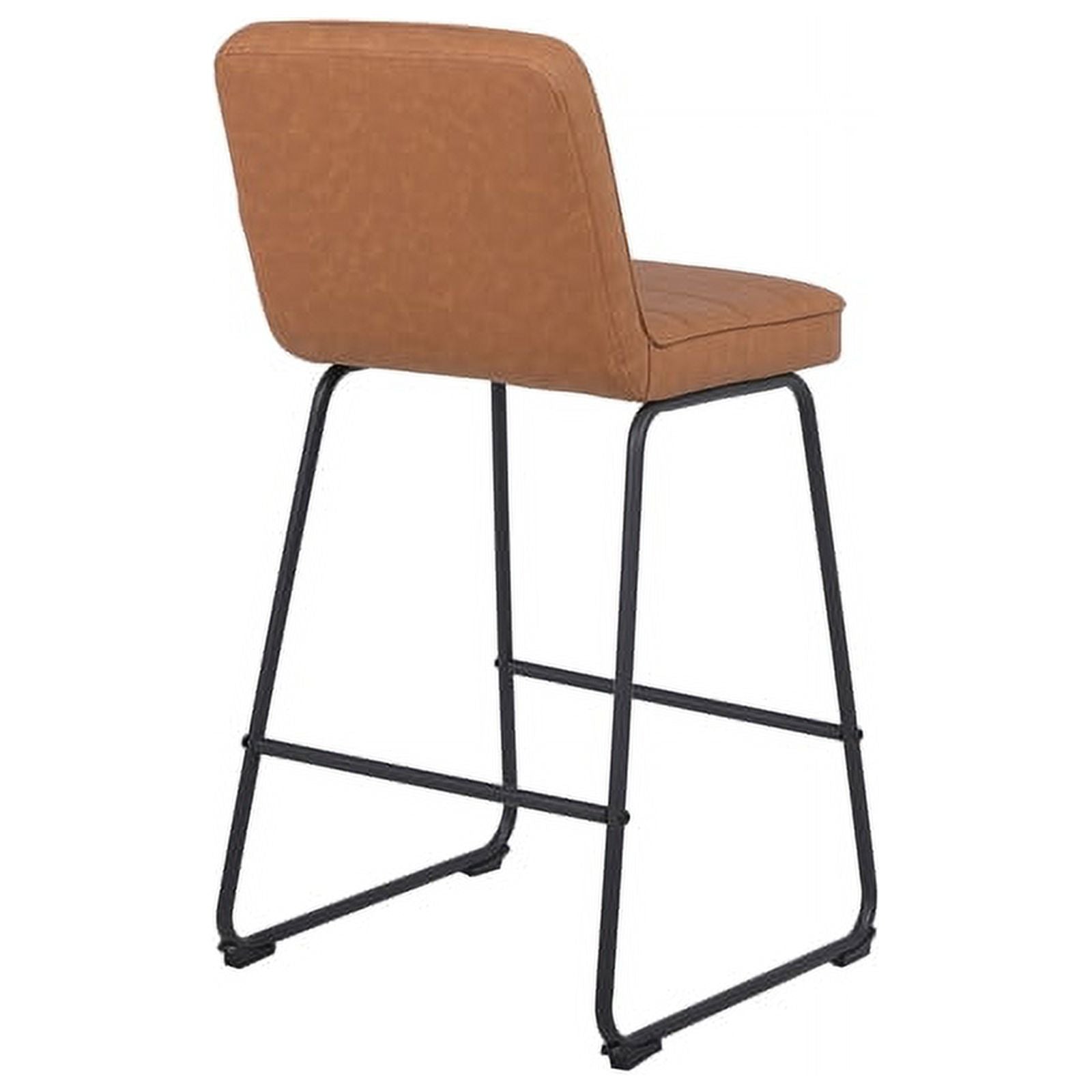 Faux Leather Counter Stool in Camel (Set of 3) C577709