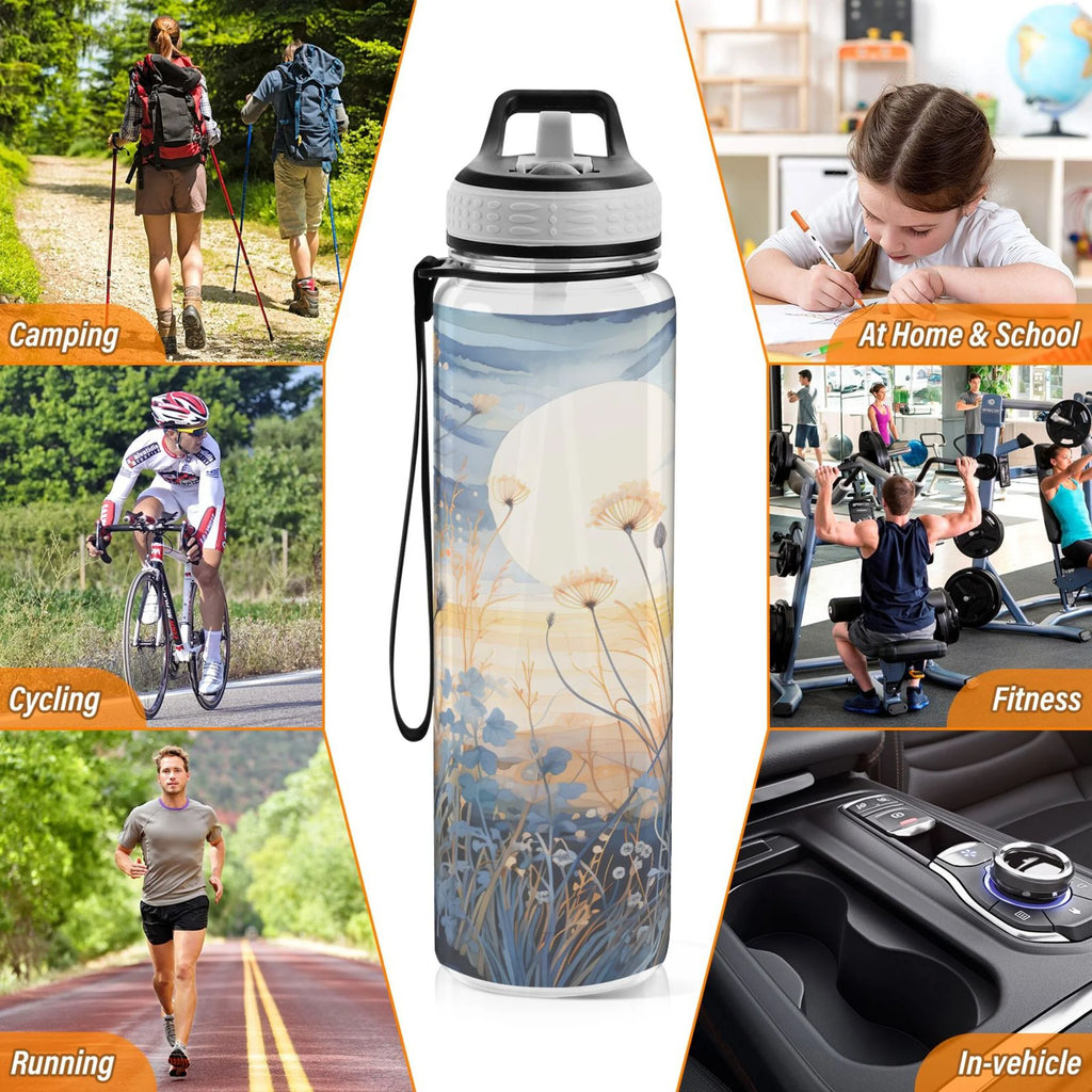 32oz Tritan Leakproof Clear Water Bottle with Straw A8562