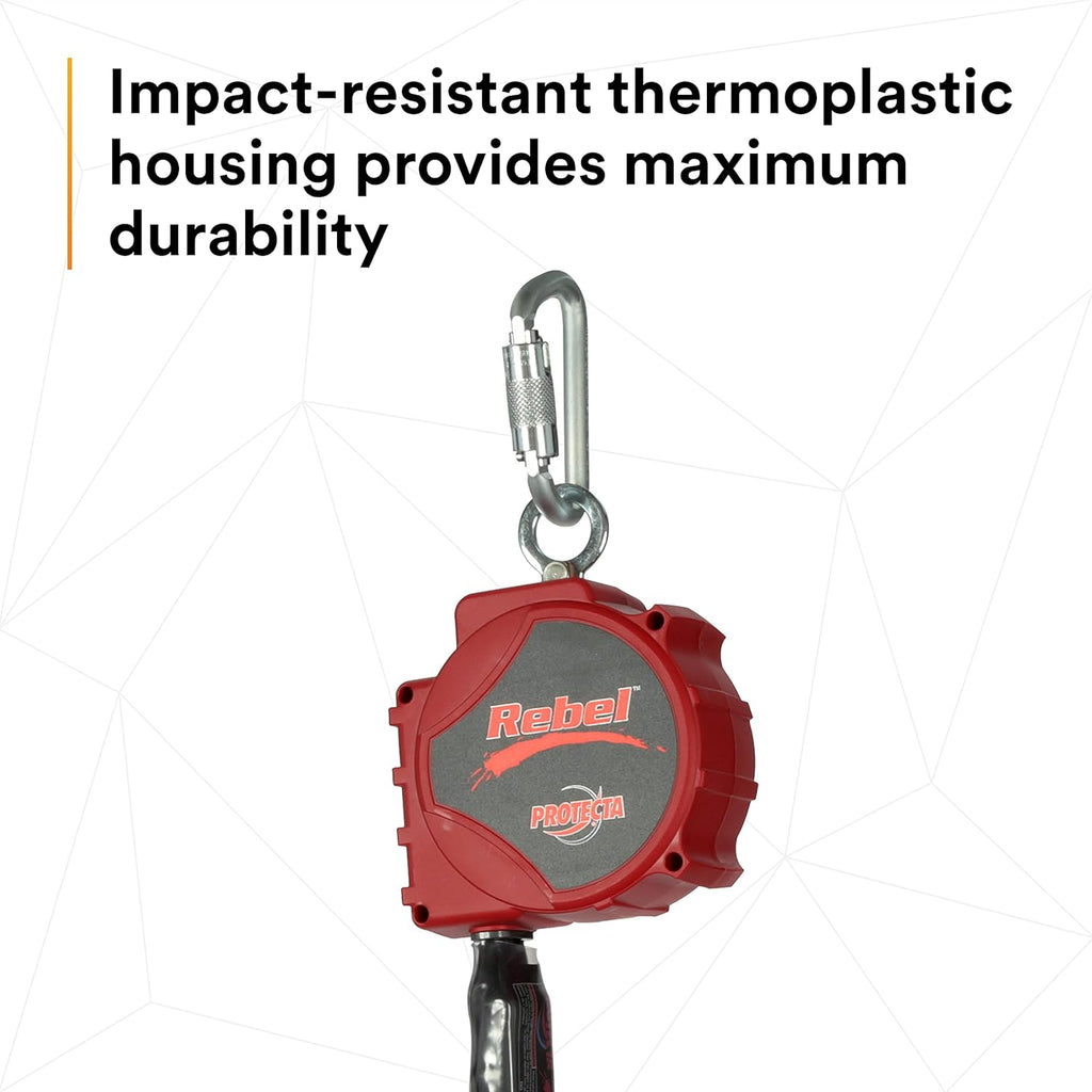 20' Single Leg Self-Retracting Polyester Web Lifeline with Steel Snap Hook E6622
