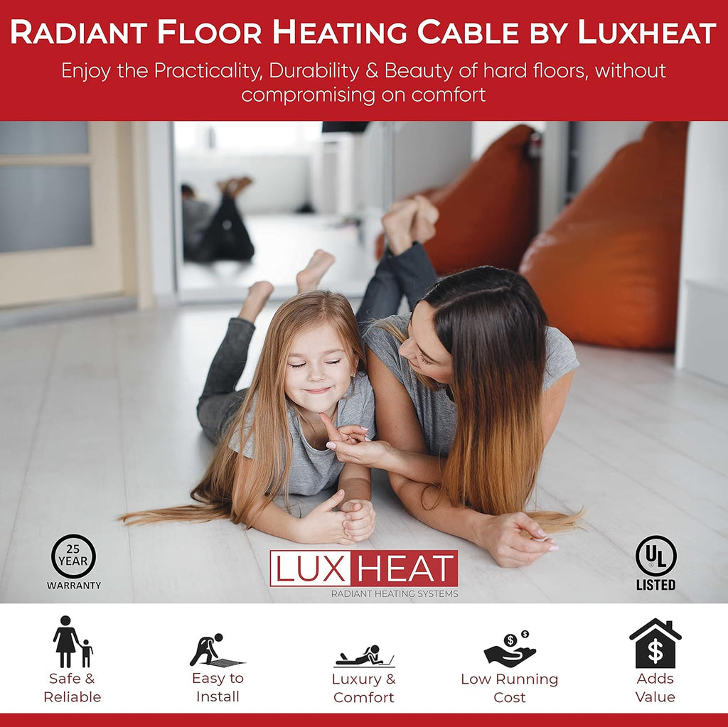 Floor Heating Cable Set 60 Sqft 120v Electric Radiant Floor Heating System with WiFi Programmable Thermostat S6314