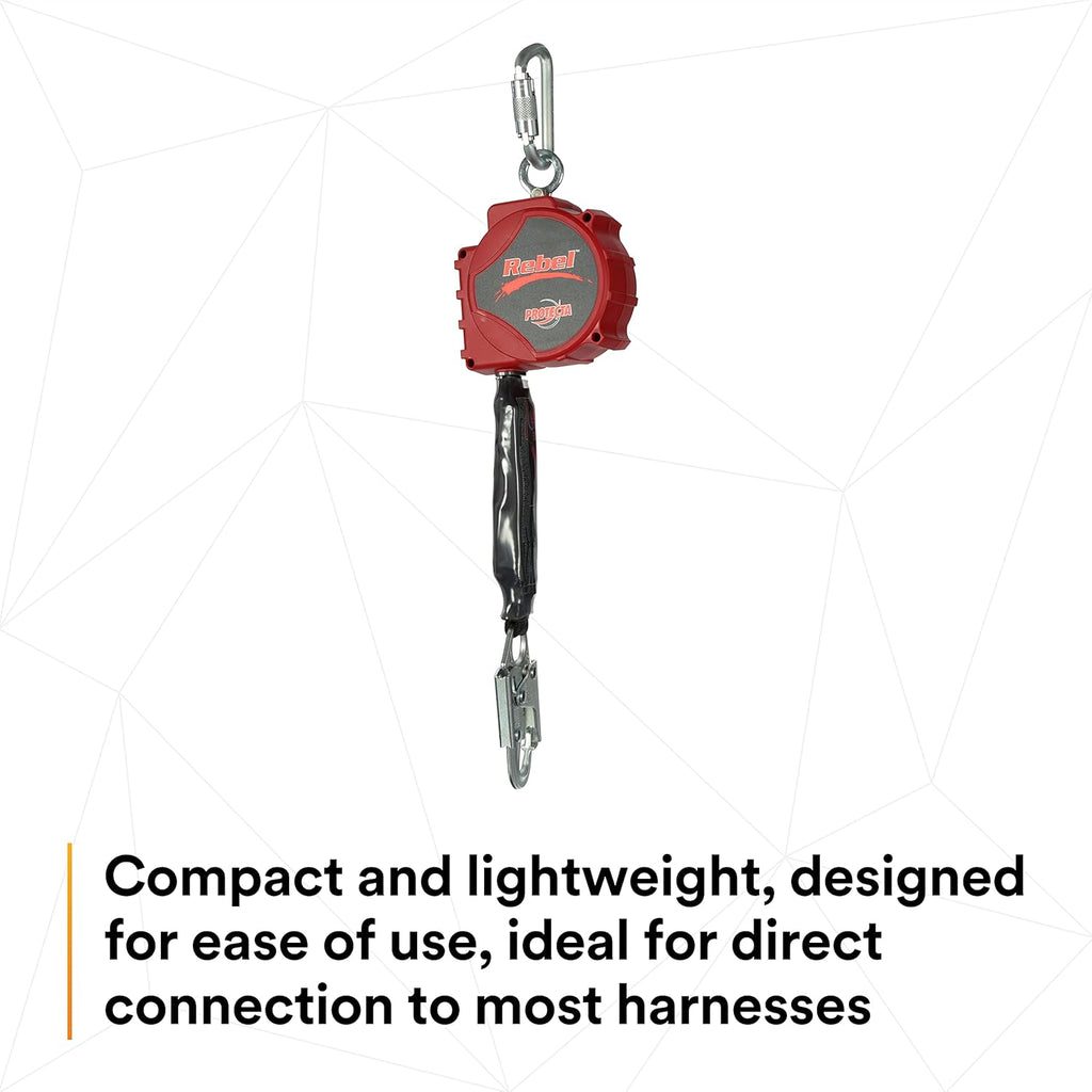 20' Single Leg Self-Retracting Polyester Web Lifeline with Steel Snap Hook E6622