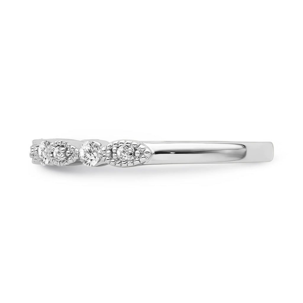 14K White Gold Diamond Stackable Band Ring, Size 8 R3450