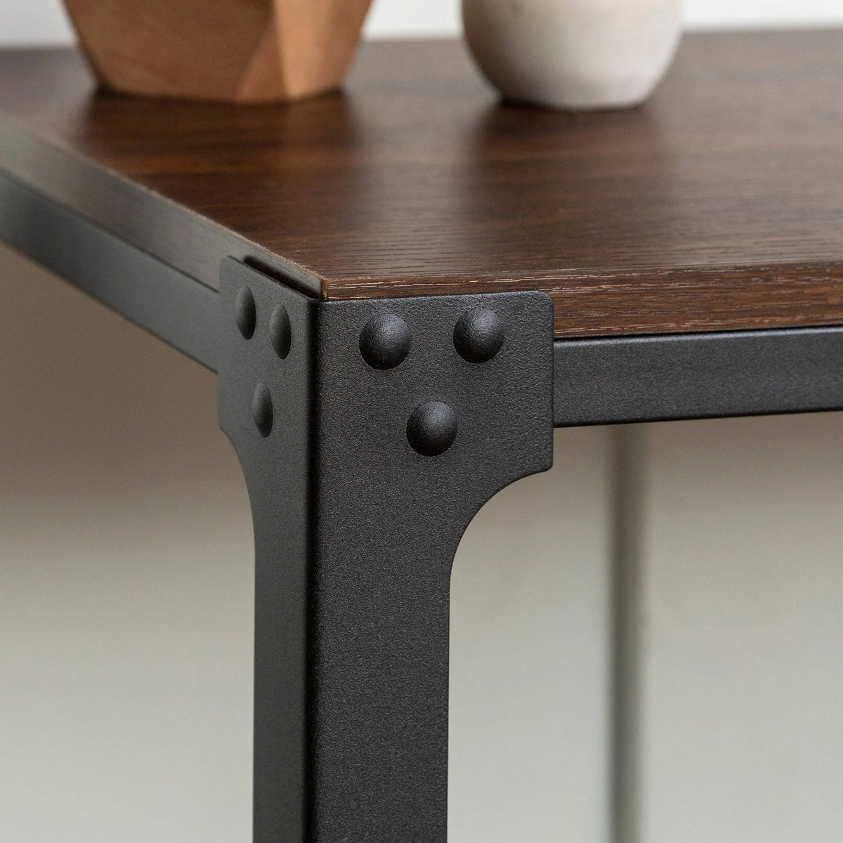 Angle Iron Entry Bench - Grey Wash U9376
