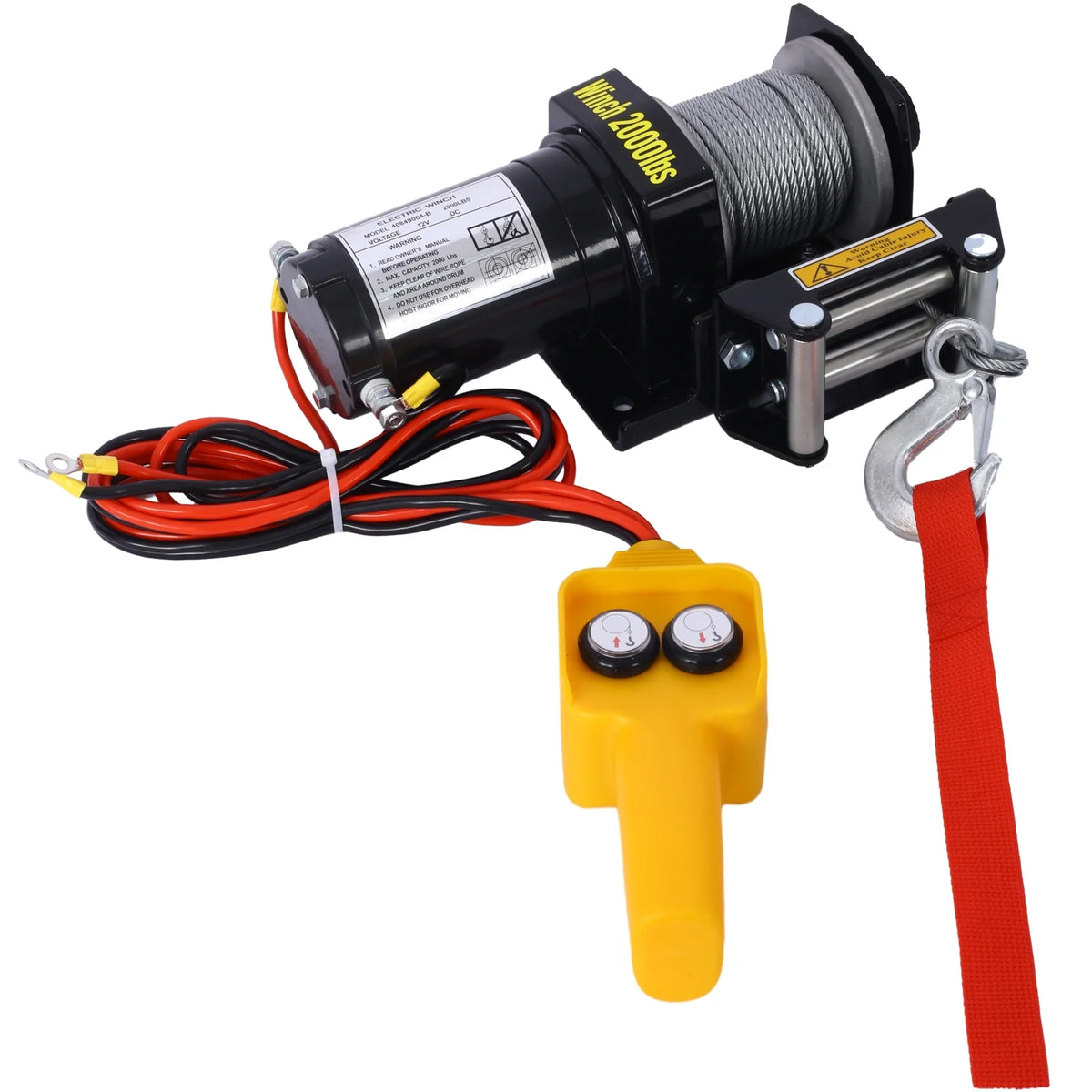2000lb 12V Electric Winch with Steel Cable L603211
