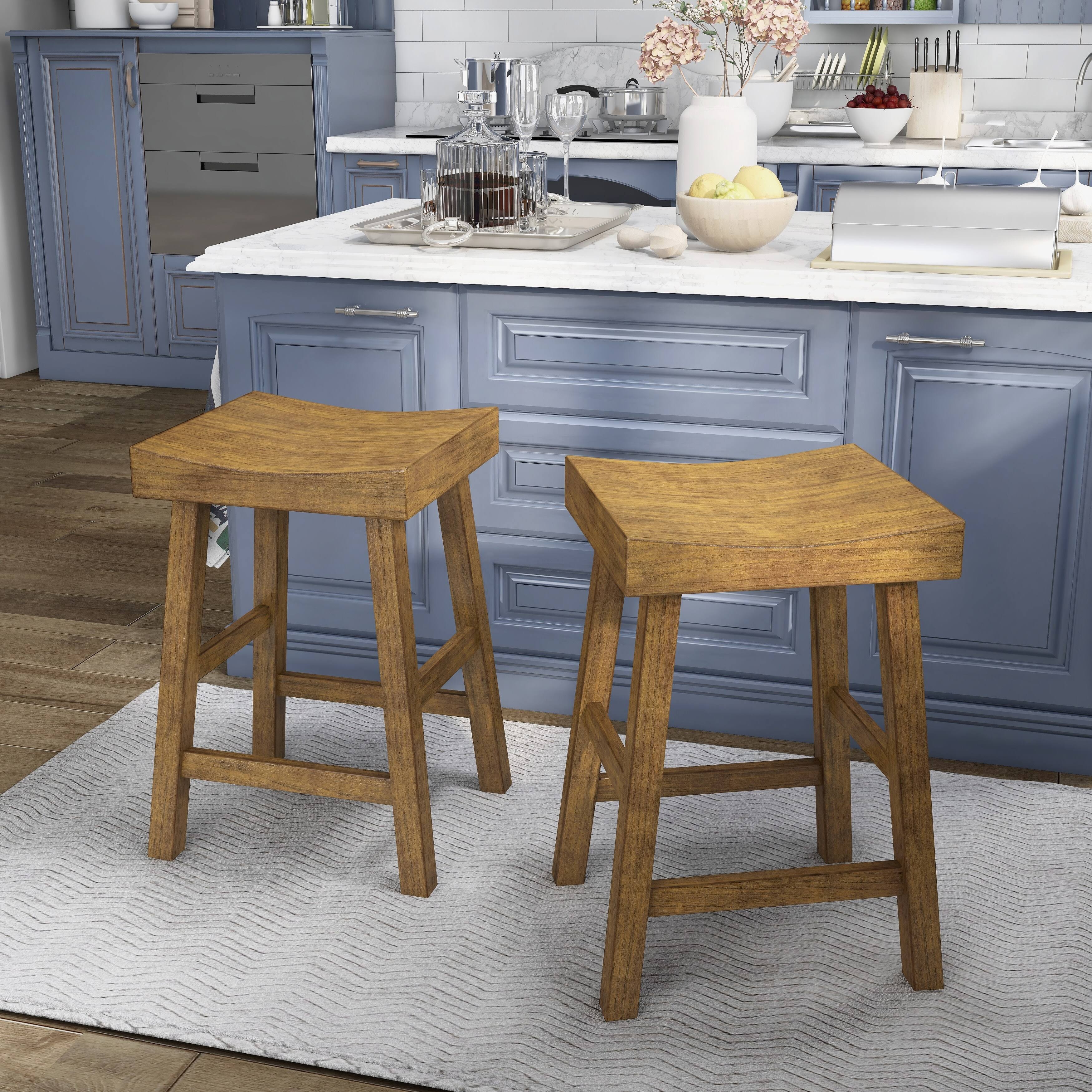 Saddle Stool (Set of 2) - Antique Grey K6260