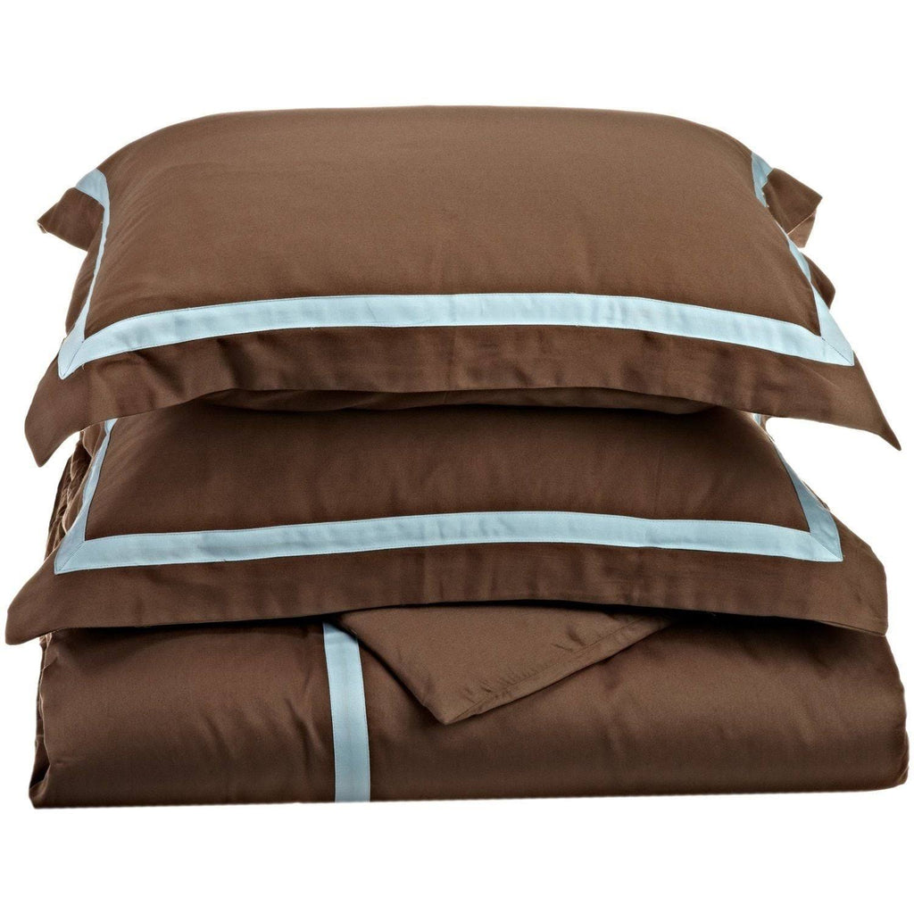 300 Thread Count Cotton Sateen Duvet Cover Set, Twin-XL, Blue E9985