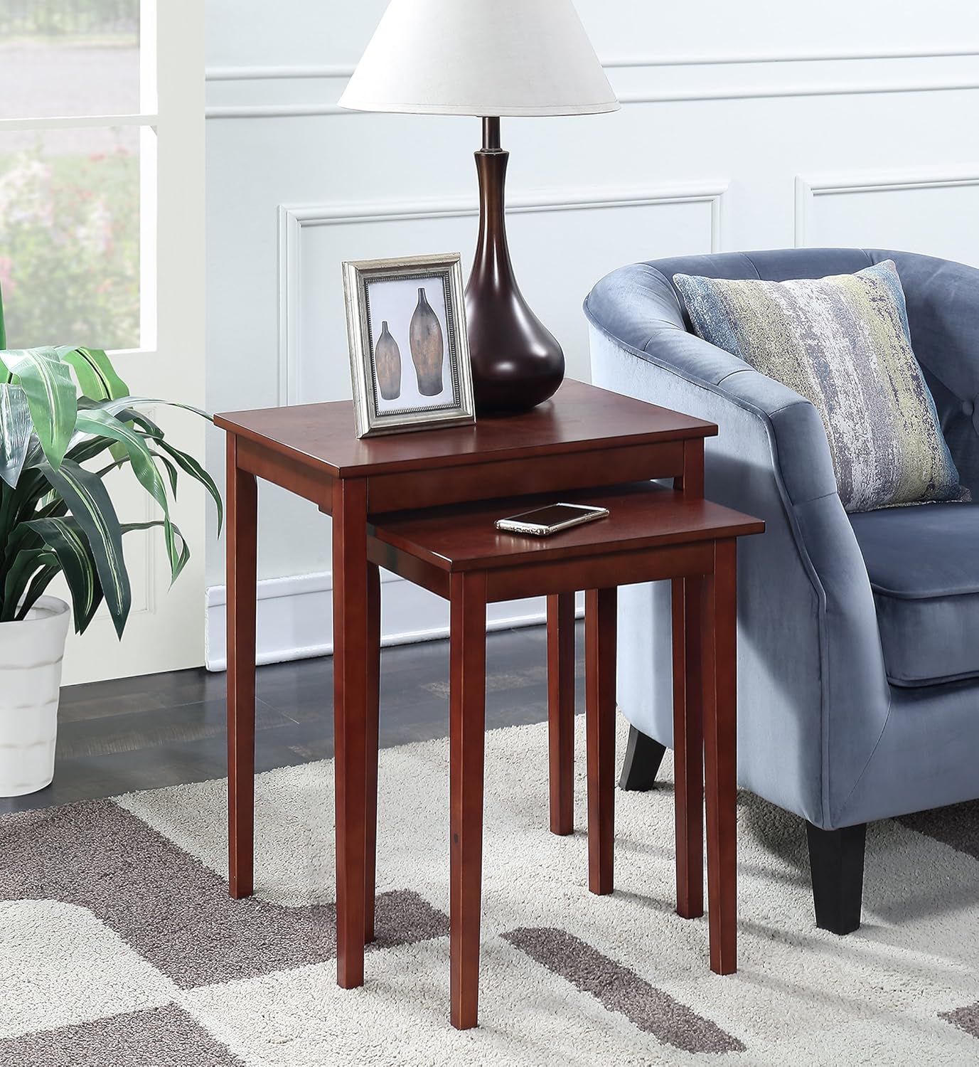 Mahogany Accent End Table Pack of 2 P956