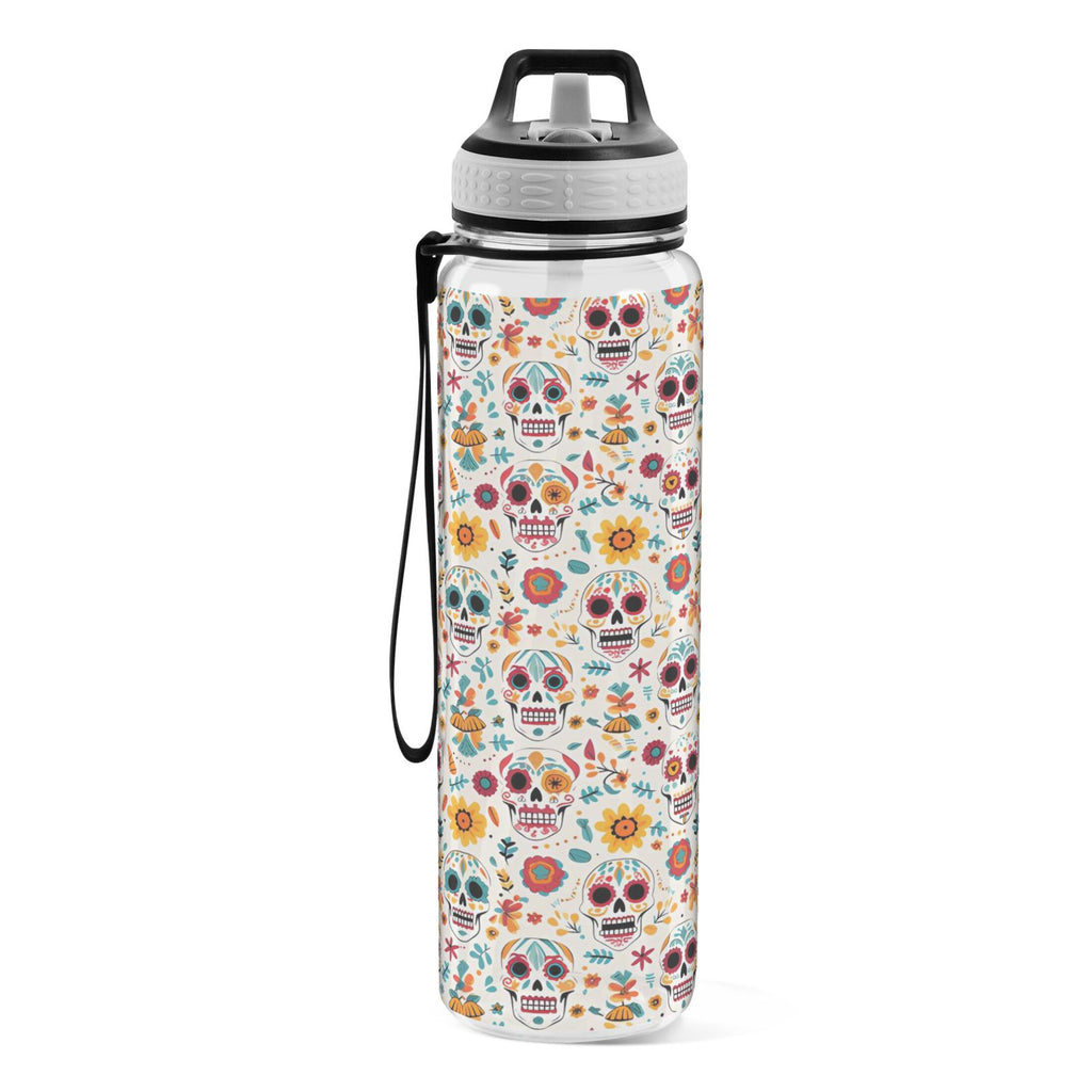 Skull Sunflowers Skeleton 32oz Tritan Leakproof Water Bottle W513