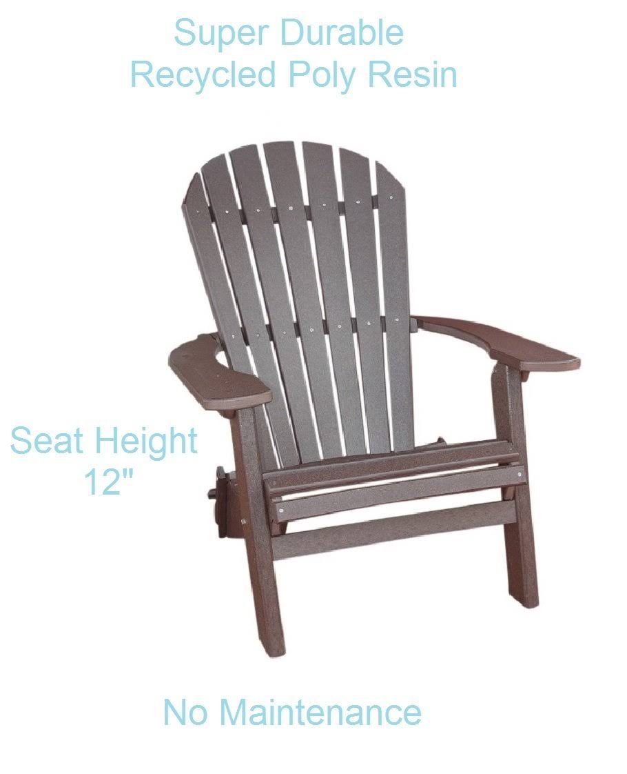 Folding Recycled Poly Adirondack Chair U4394