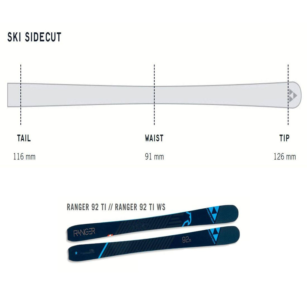 Fischer Ranger 92 Ti Alpine Skis Freeride Size 155 J950908