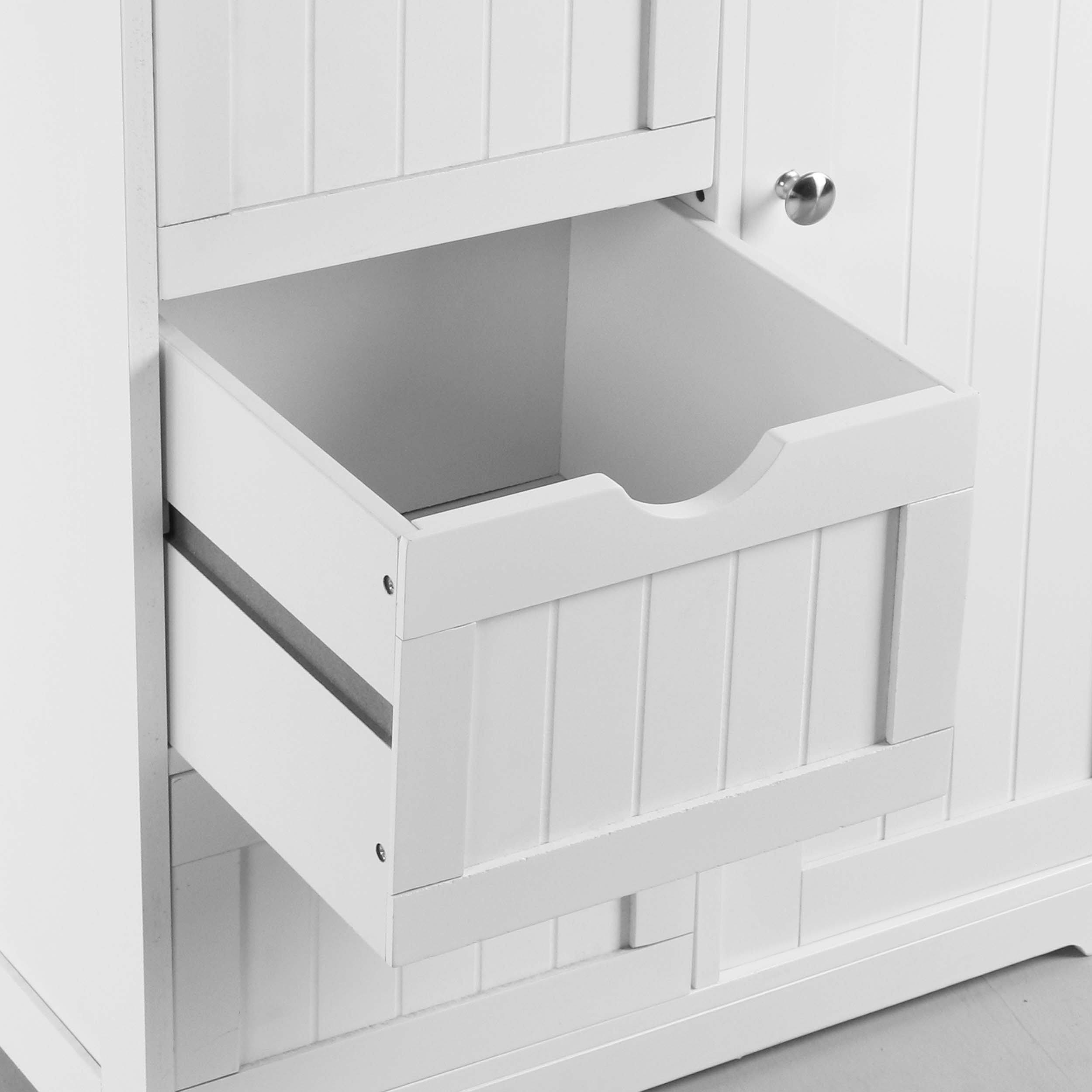 White 4 Drawers Bathroom Storage Cabinet with 2 Shelves W650855