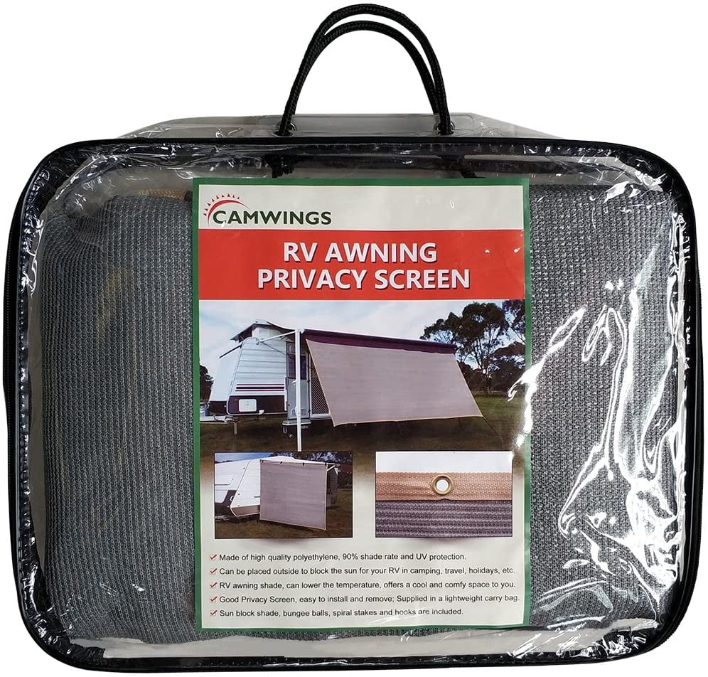 Grey RV Awning Privacy Screen Shade Panel Kit 10 x 12ft U732792