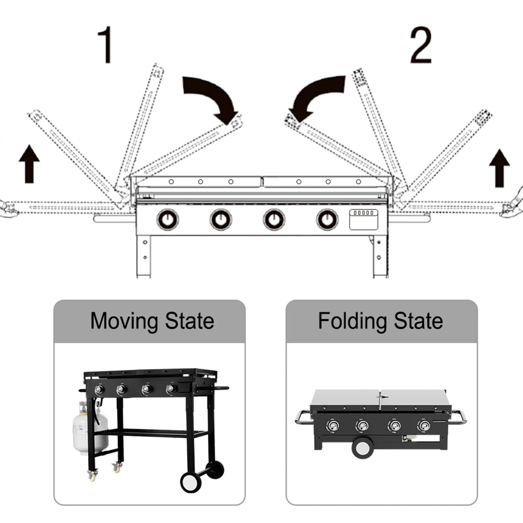 4 Burner Foldable Outdoor Propane Gas Grill S63956