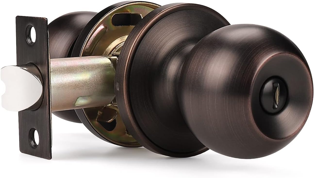 10 Pack Privacy Keyless Doorknobs in Oil Rubbed Bronze L434