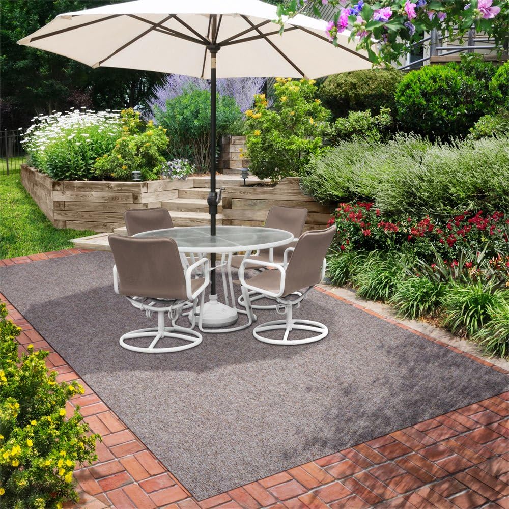 Brown 6 Feet x 25 Feet Indoor Outdoor Carpet with Rubber Backing C188180