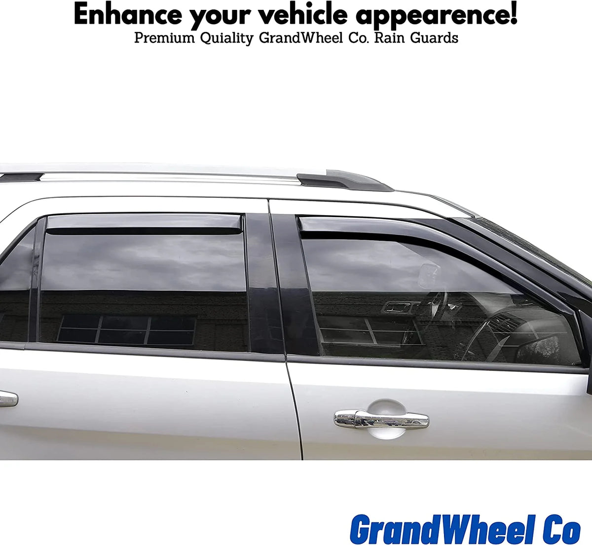 Smoke Tinted In-channel Side Window Vent Visor Deflectors Rain Guards 4pcs E5565