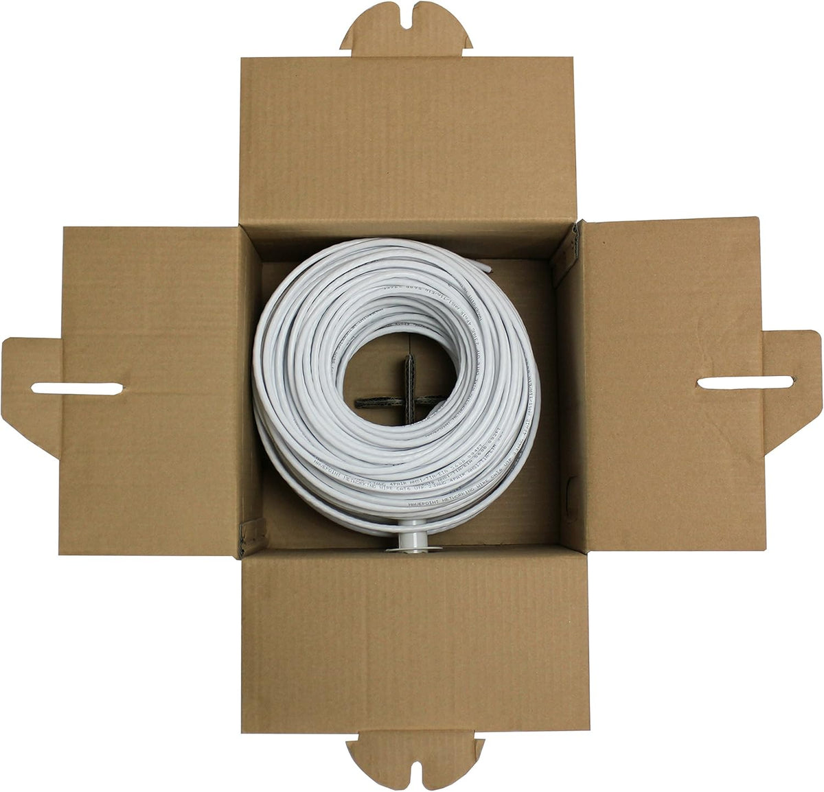 Cat6 Bulk Ethernet Cable, 250ft, White, Solid, 550MHz, 23AWG, UTP O6718