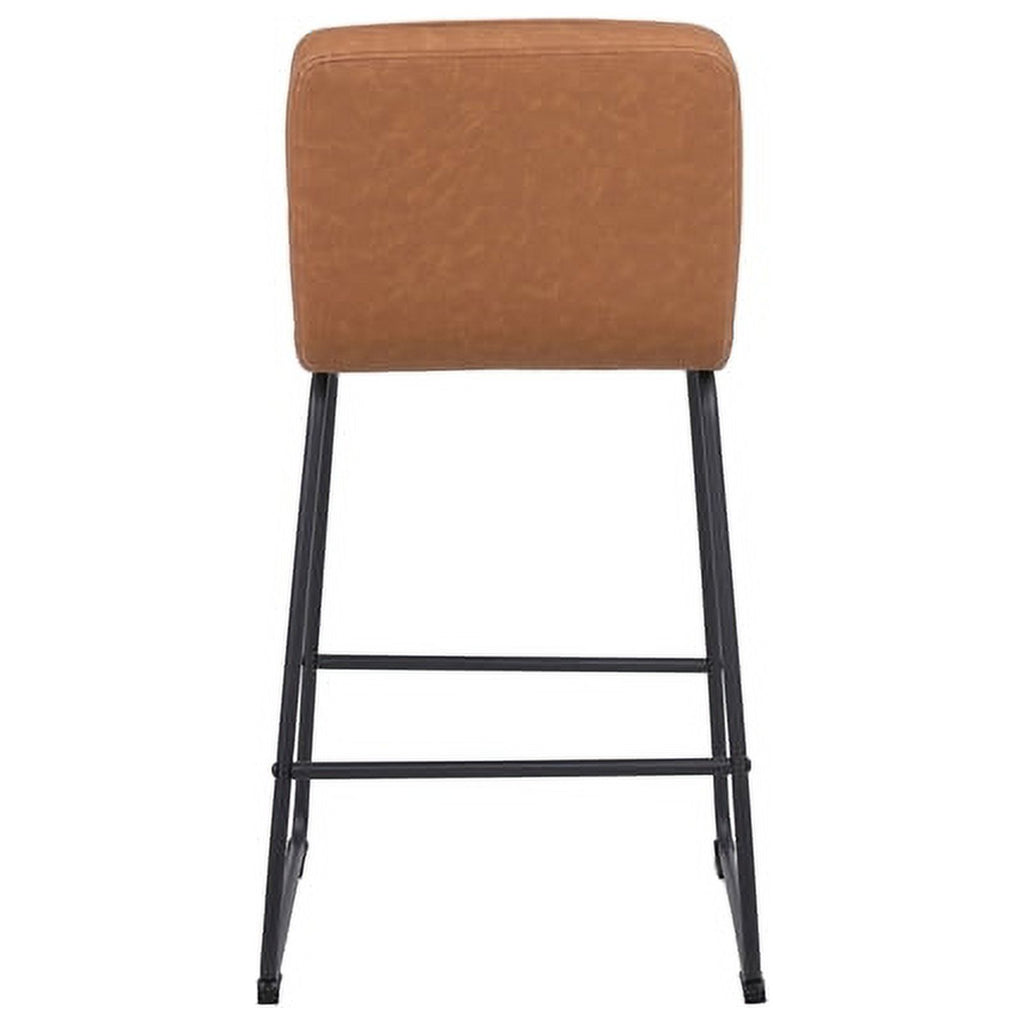 Faux Leather Counter Stool in Camel (Set of 3) C577709