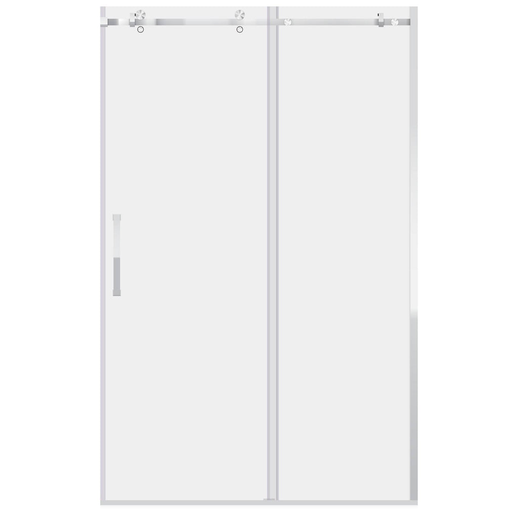 Chrome Sliding Shower Door with Stationary Panel K12006