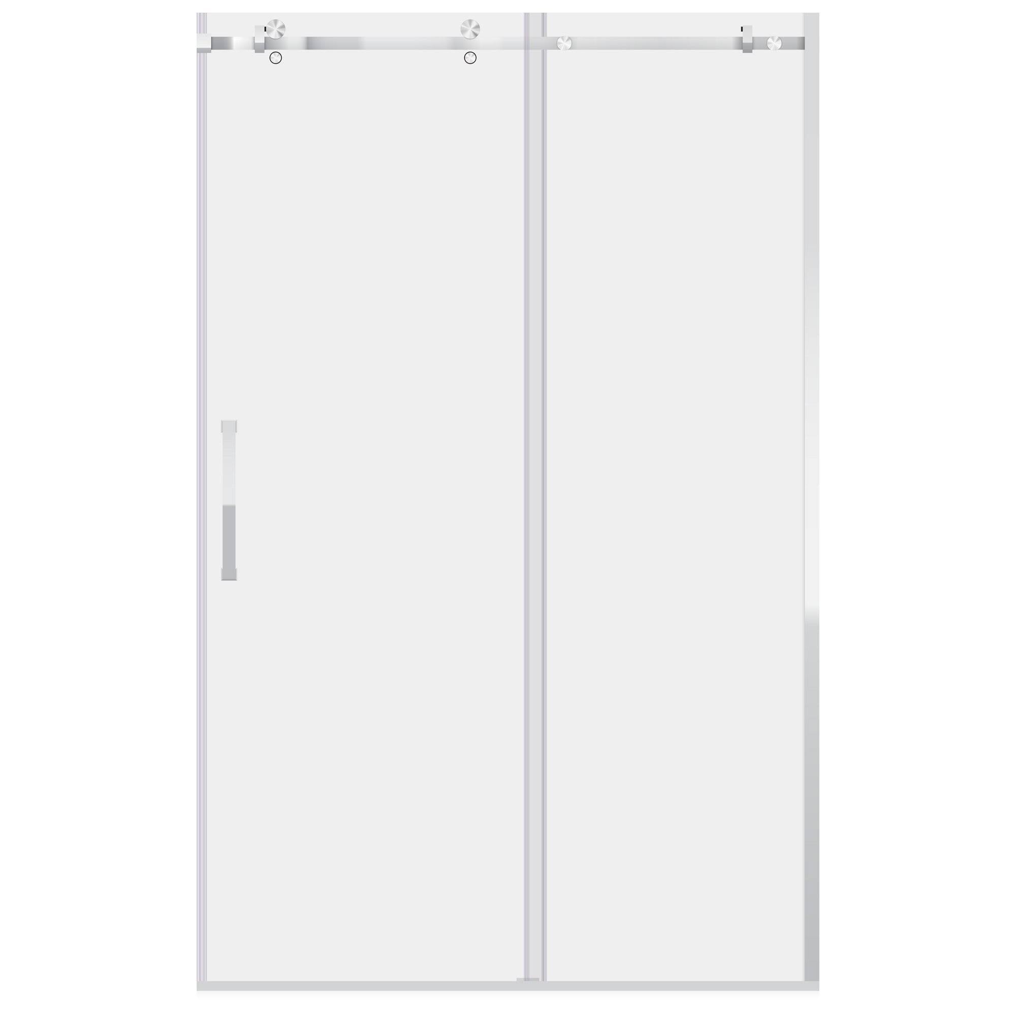 Chrome Sliding Shower Door with Stationary Panel K12006