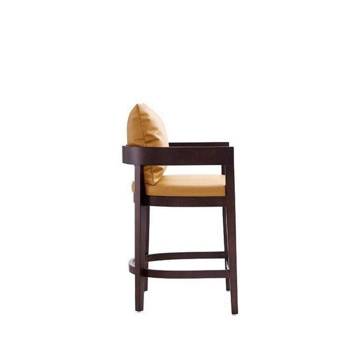Camel and Dark Walnut Beech Wood Counter Height Bar Stool O340