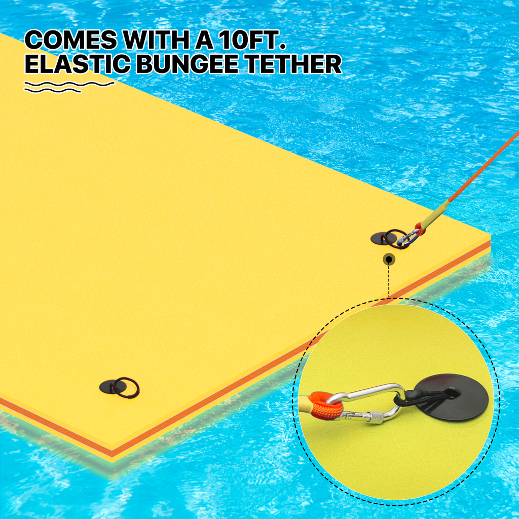 18x6FT 3-Layer Tear-Resistant XPE Foam Water Floating Pad, Yellow M225753