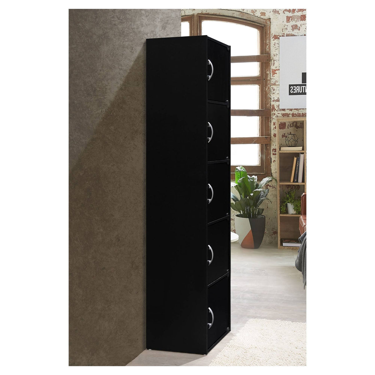 5 Door Black Cabinet V76378
