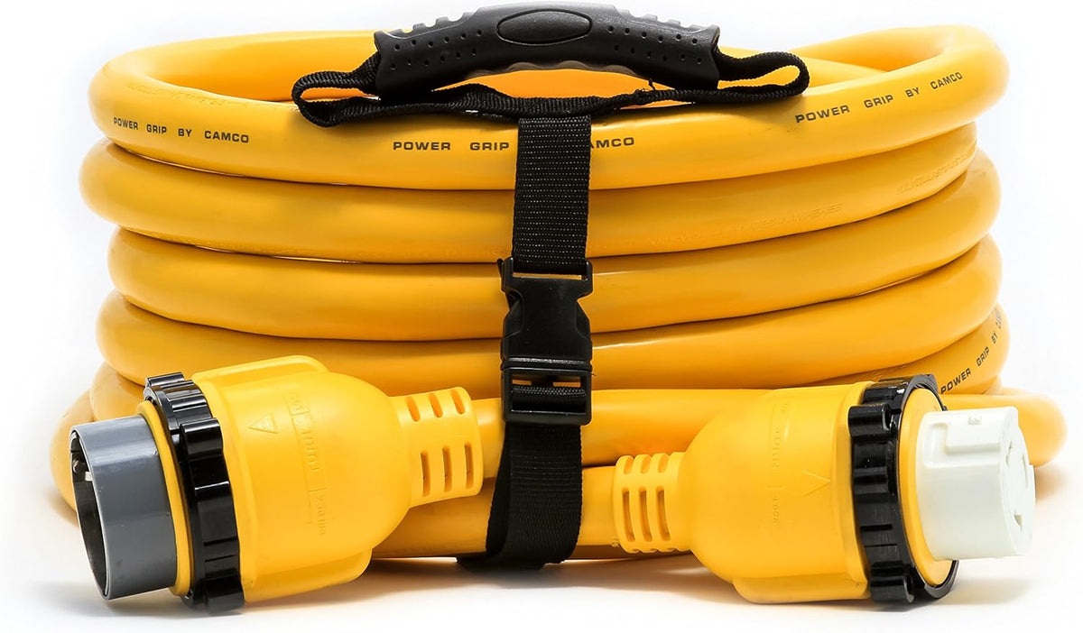 Yellow 25' Marine Extension Cord with Locking Adapters J8014