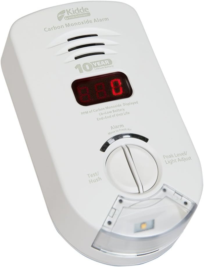 Carbon Monoxide Detector Alarm with Sealed Lithium Battery Back-up and Digital Display, Pack of 2 O105952