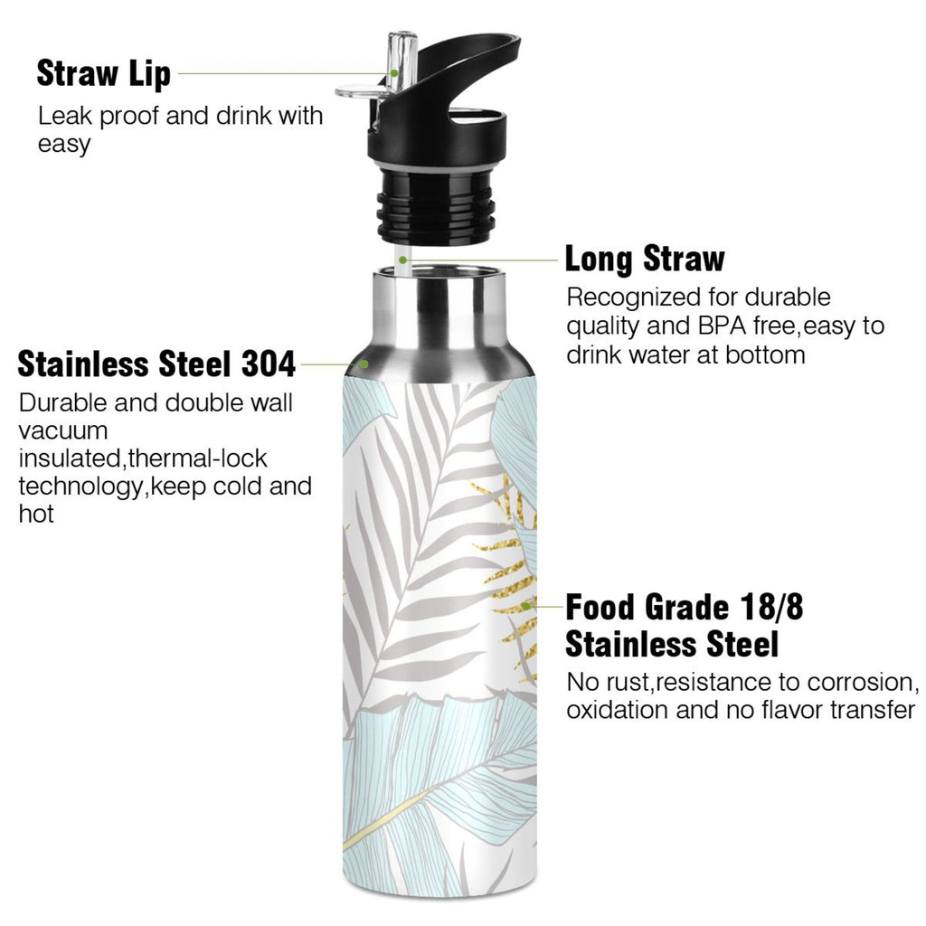 Stainless Steel Insulated Water Bottle with Straw Lid F89515