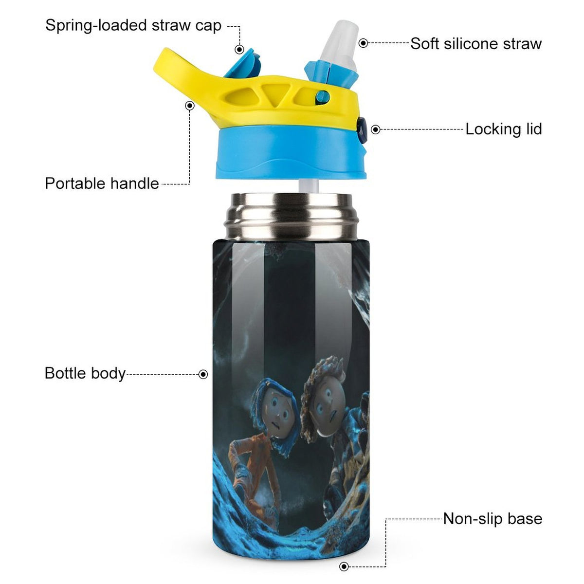Insulated Stainless Steel Water Bottle with Straw O480