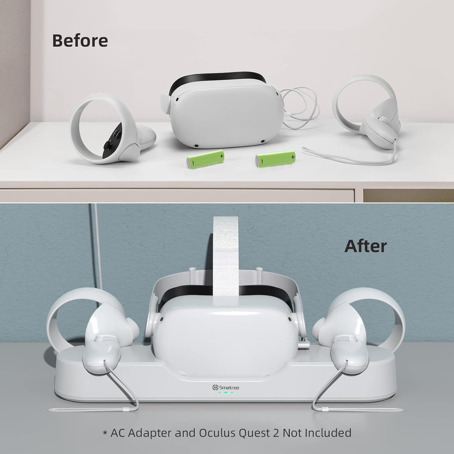 Oculus Quest 2 Charging Dock with 2 Rechargeable Controller Batteries A967