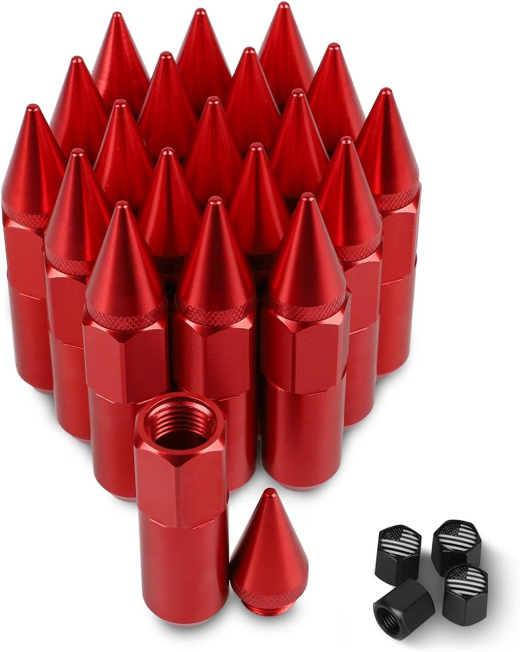 M12x1.5 Steel Spikes Lug Nut 20PCS Wheel Rimes Neo Chrome Pack of 2 B2152