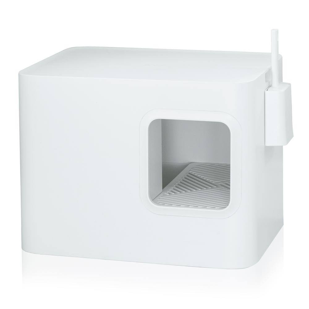 Cloud White Enclosed Cat Litter Box X55193