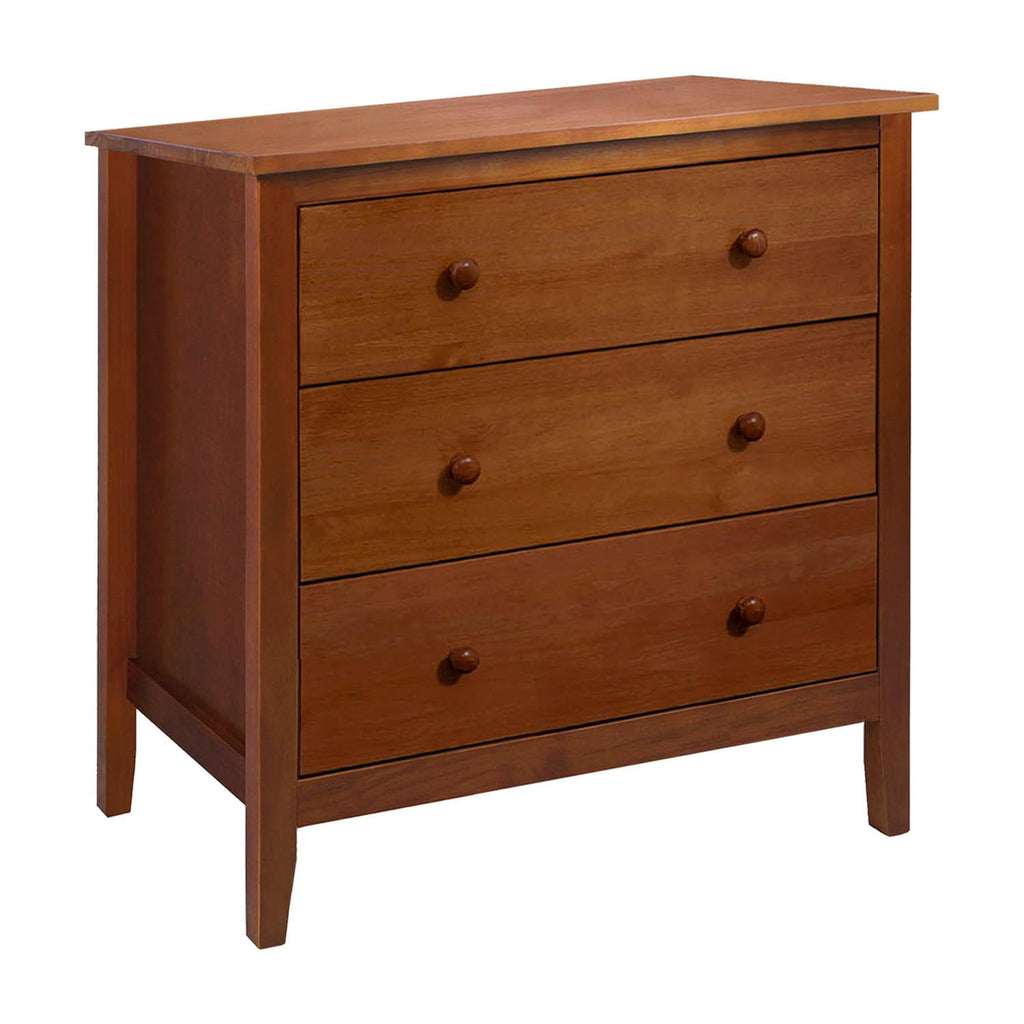 Solid Pine 3-Drawer Chest, Pecan Brown F544
