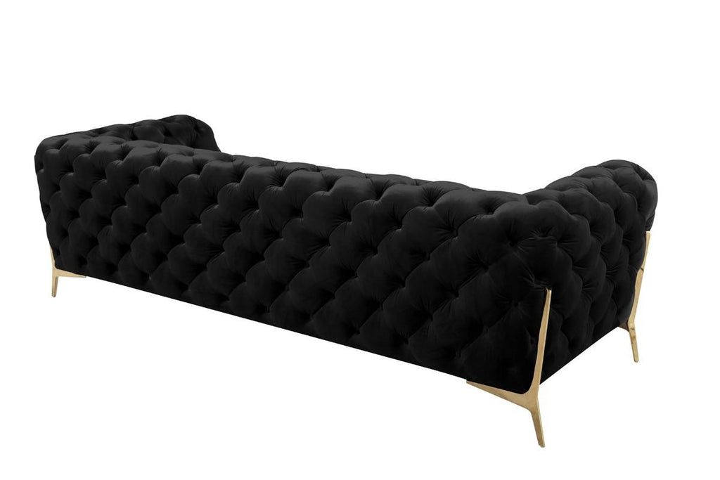 Black Velvet Tufted Sofa Y335584