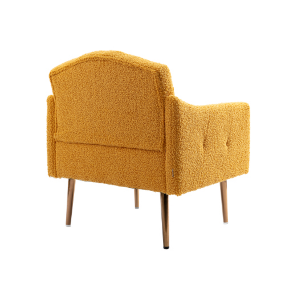 Camel Mustard Teddy Accent Chair with Metal Feet F3784