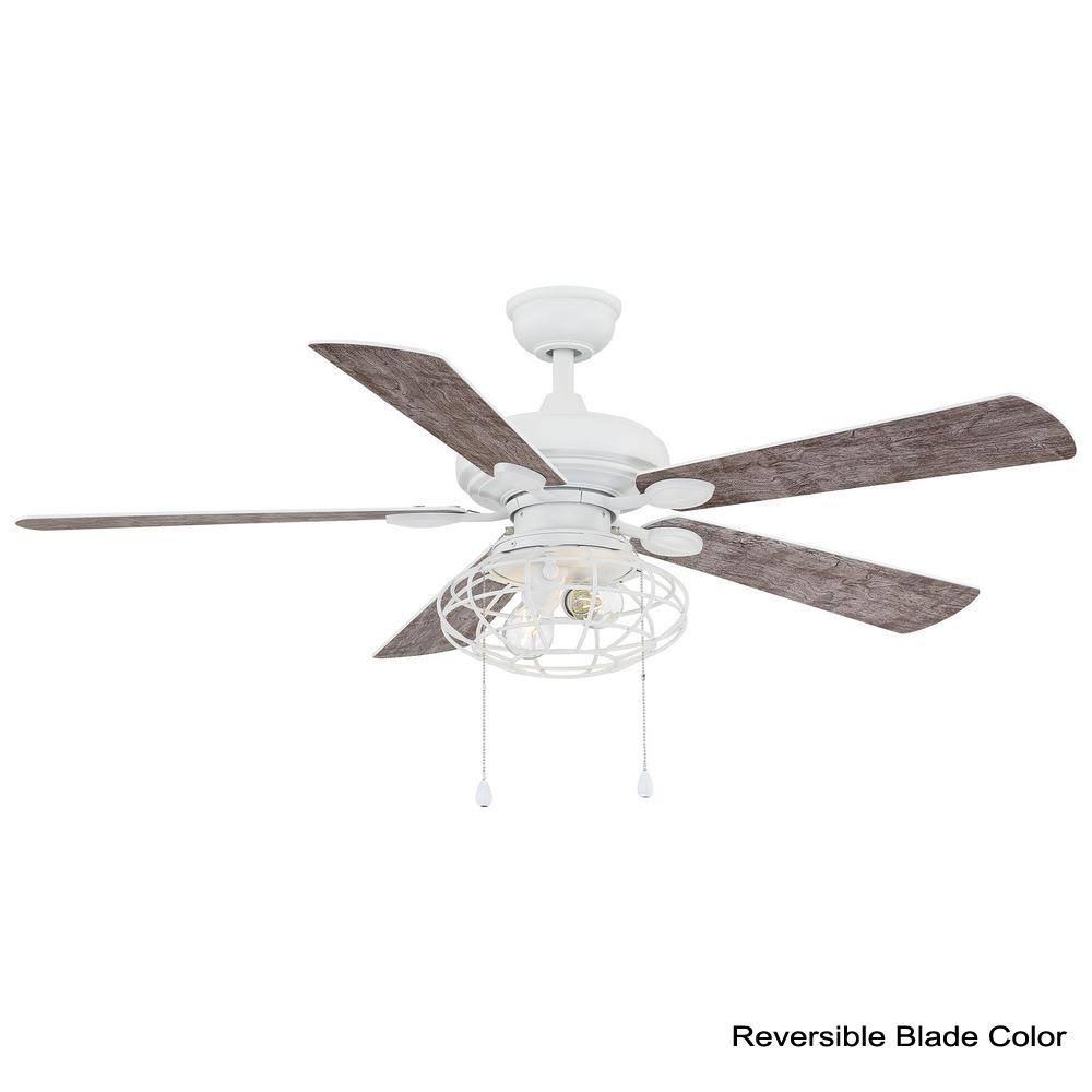 Matte White LED Ceiling Fan with Light Kit C556849