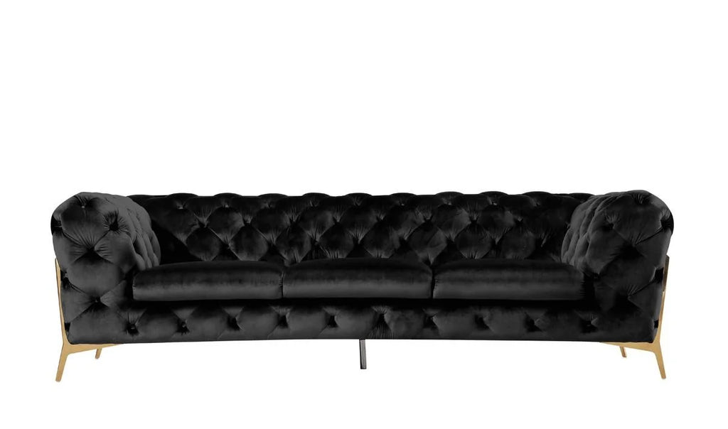 Black Velvet Tufted Sofa Y335584
