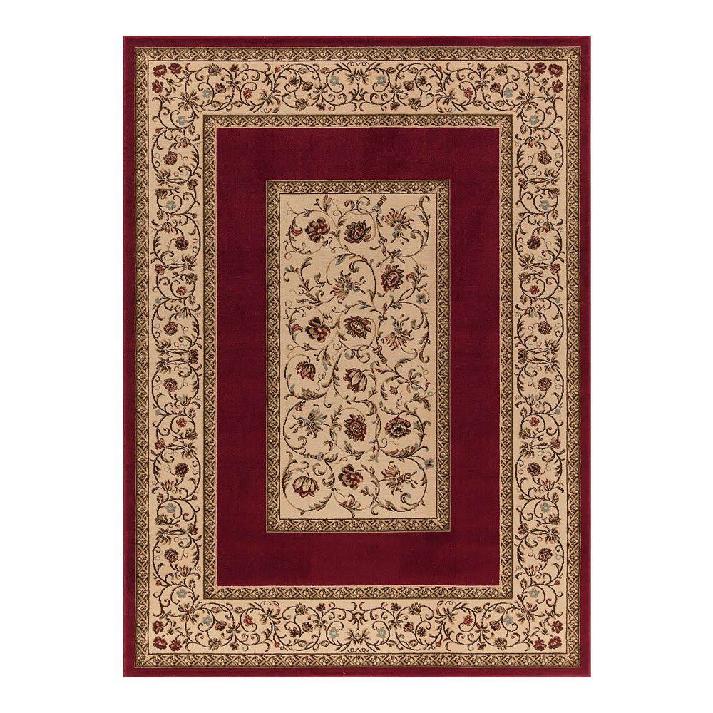 Ankara Floral Border Red Rug Y652444