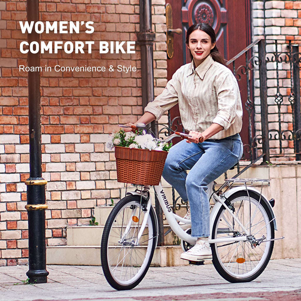 24 Inch Women's Comfort Bike with Basket Step Through Bike M8816