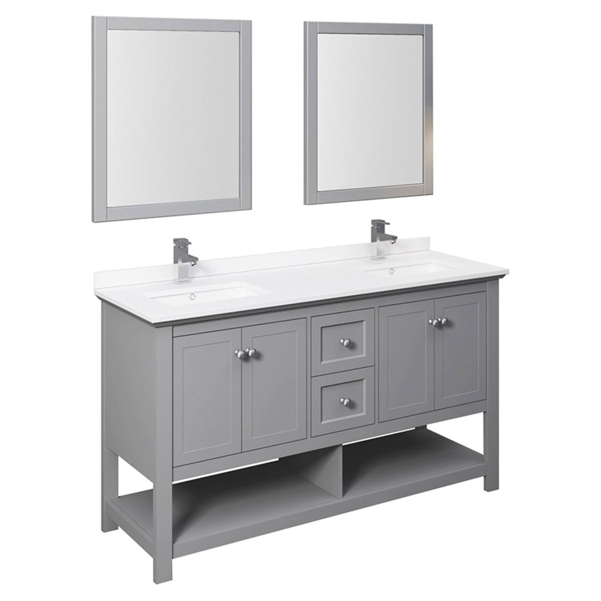 Gray Double Sink Bathroom Cabinet K5377