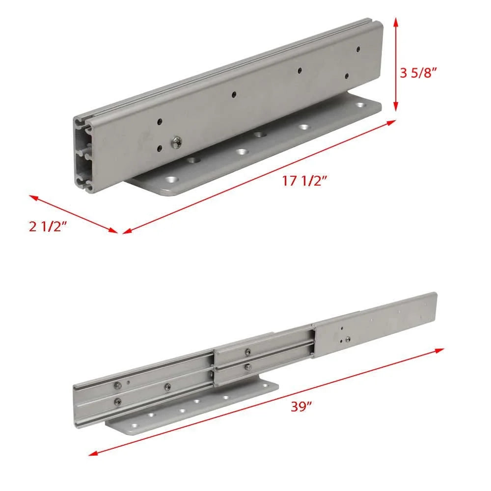 17 1/2 - 39 Inch Aluminum Boat Cooler Slide Bracket A278