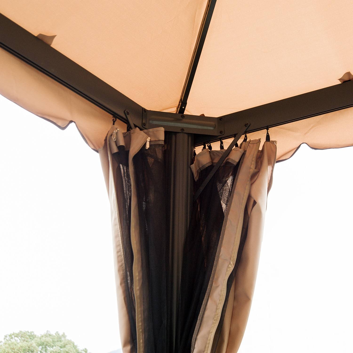 10'x10' Aluminum Outdoor Gazebo Canopy Tent with Mesh Sidewalls I124